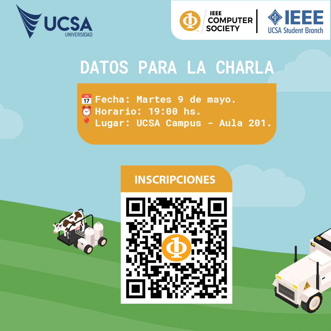 ieeeucsa's tweet photo. 📅 ¿Cuándo?: Martes 9 de mayo 
⏰ Horario: 19:00 hs.
📍 ¿Dónde?: UCSA Campus - Aula 201
👨‍💻Disertante: Lic. Pedro Coronel
📲 Registrate en el siguiente link: https://t.co/v0ZDm9d66o

🔹Válido como horas de Extensión🔹 https://t.co/G0pdPSZMIr
