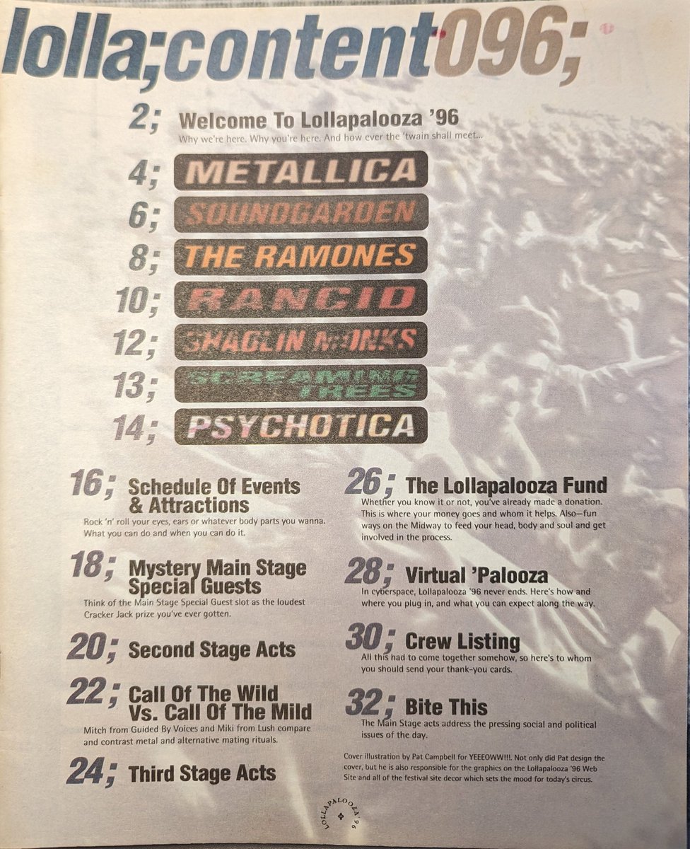 ijeffgarden's tweet photo. The #Lollapalooza 96 Magazine 
#Soundgarden https://t.co/Yzq7ThRTGV