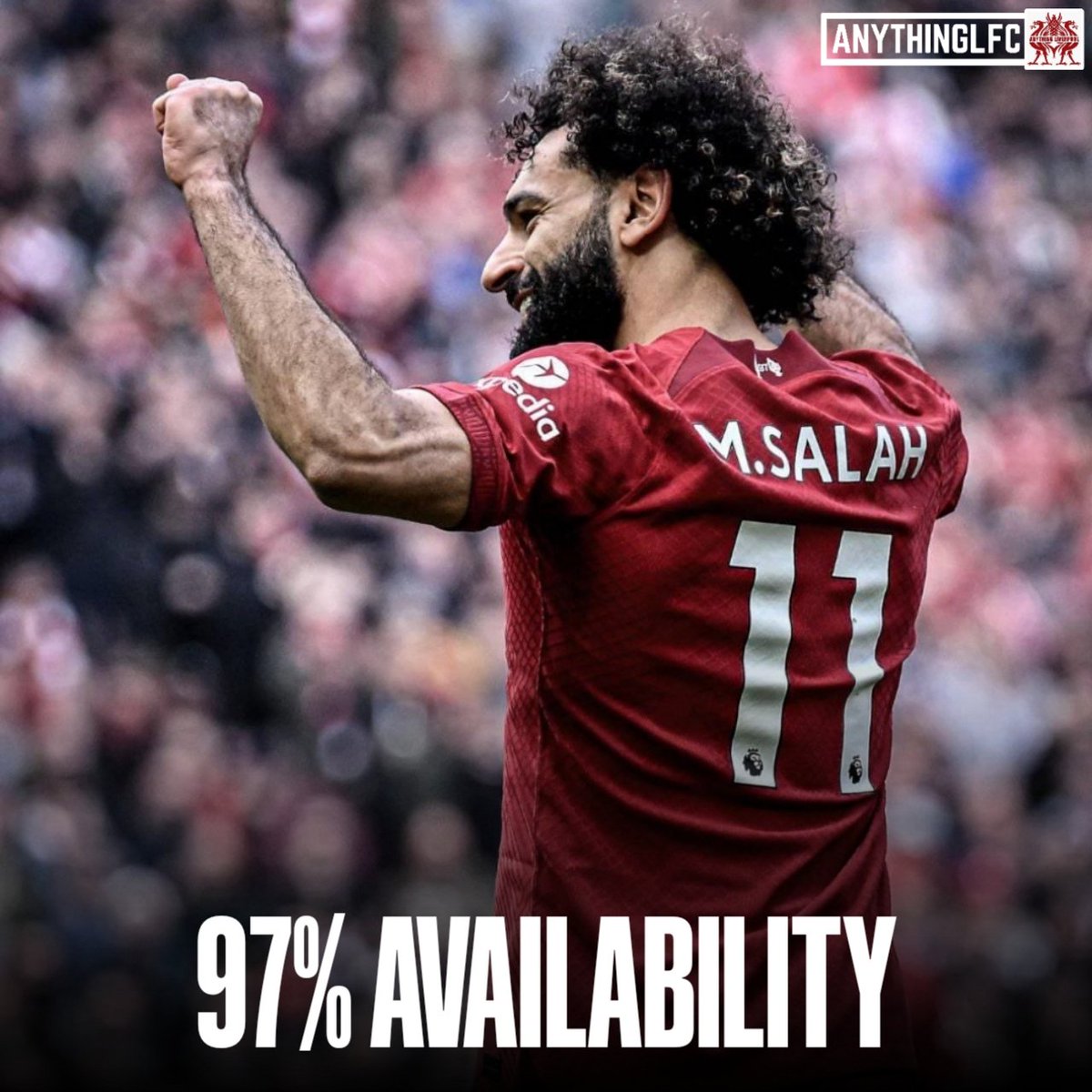 ‼️Since making his debut for Liverpool in 2017, Mohamed Salah has been available in 97% of games.

Incredible 💪

🗞️ [<a href="/DominicKing_DM/">Dominic King</a>]