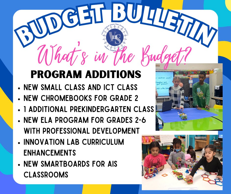 Tomorrow is the last day to register to VOTE on the Proposed 2023-2024 School Budget!
Voting will take place on Tuesday, May 16th from 6am to 9pm at all district schools.  
For more information on our proposed budget, please click here: valleystream13.com/budget-informa…