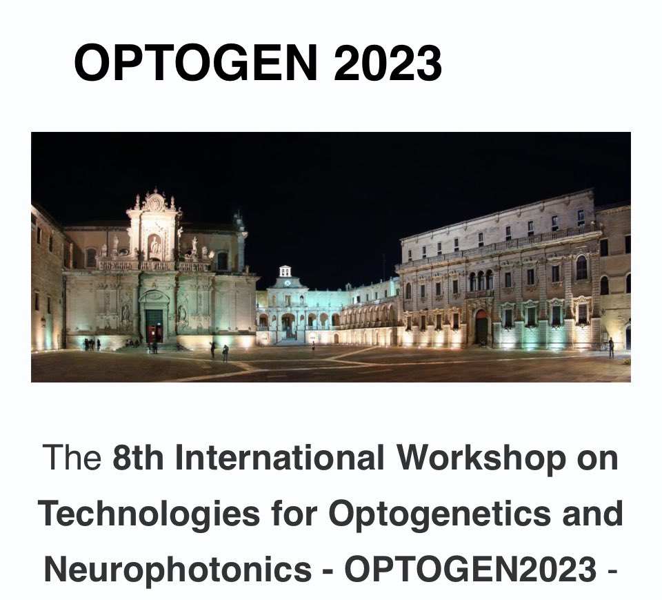 JonasBerzins's tweet photo. Soon will meet you in #OPTOGEN (Lecce, Italy)!
Looking forward to the fantastic talks by Chris Xu, @EmilianiLab, @OferYizhar, @ShohamLab, and many other top researchers in #optogenetics, #neuroscience, and related fields. https://t.co/hGHXvMBmvZ