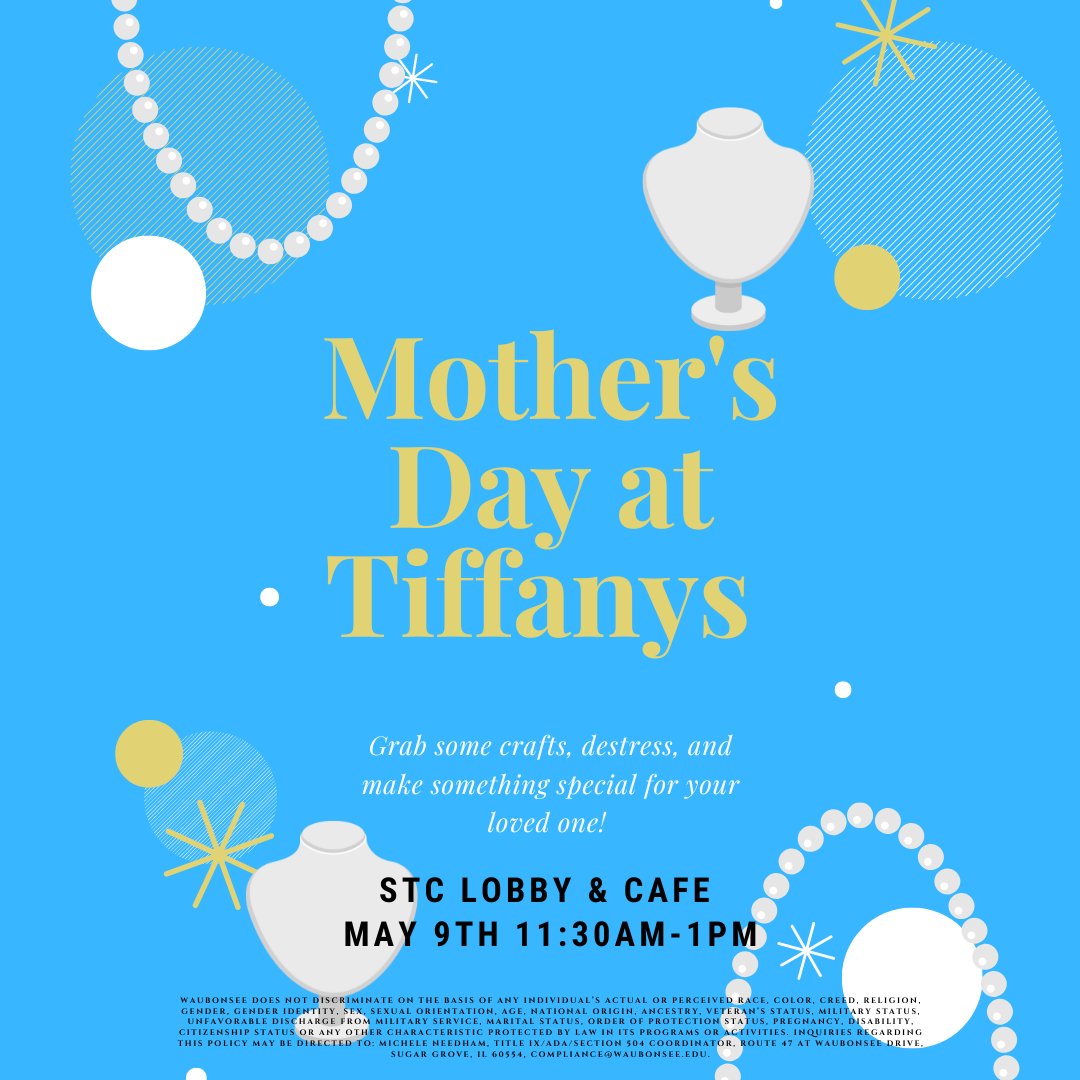 Mother's Day is quickly approaching, and we would love to have you join us tomorrow, May 9th, from 11:30 AM-1 PM in the STC Lobby/Cafe to craft a special gift for your loved one and destress! There will be DIY bracelet beading, paint supplies, and DIY cards!