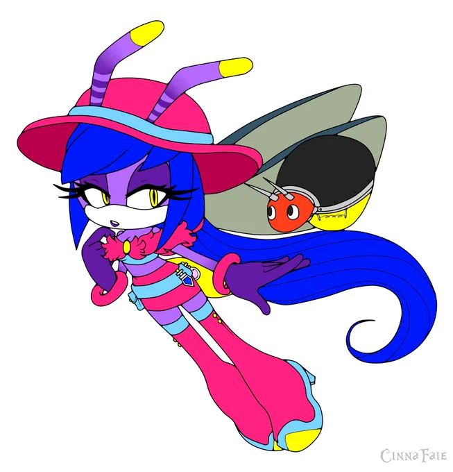 Thinking about my girl Dazzle who lives in the Mystic Cave Zone; she's taken-over any remaining Flasher badniks and uses them to drop poison traps on unsuspecting travellers... cheeky bug 
