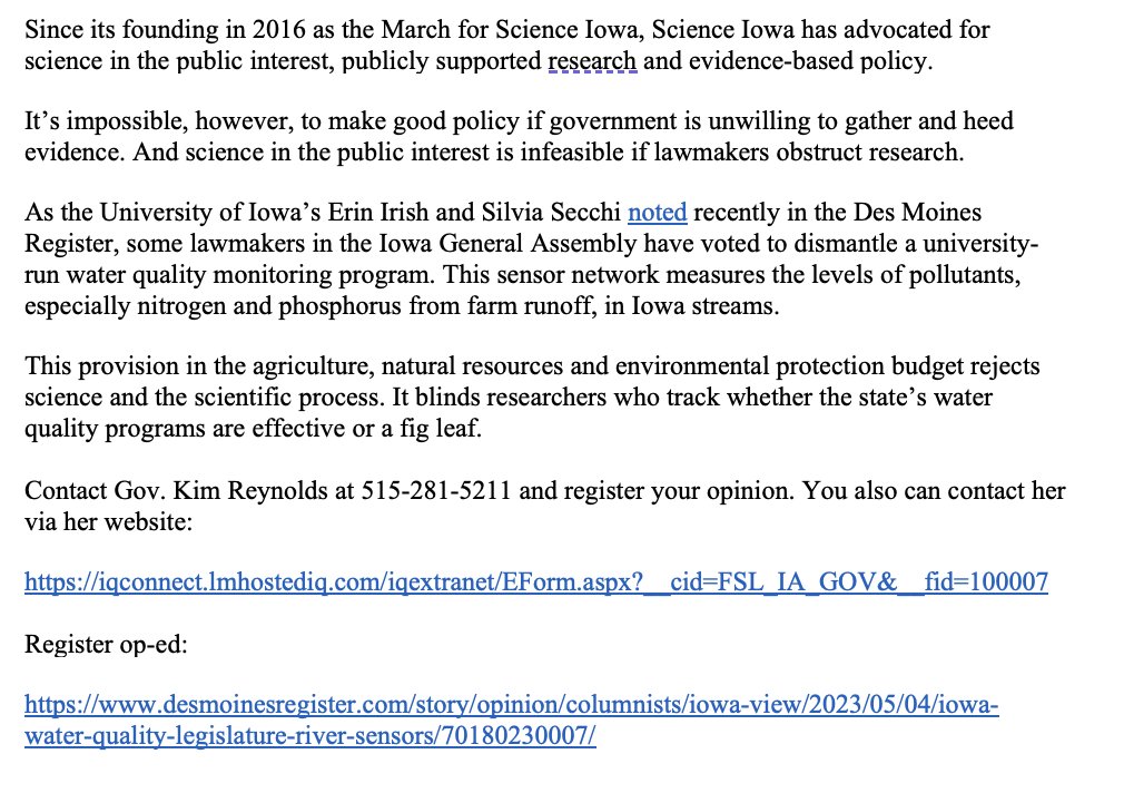 science_iowa's tweet photo. Here's info about our most recent op-ed and links for contacting the Governor and reading the piece.

Register op-ed:
https://t.co/B7RZ0ZpULZ 

Contact the Gov.
https://t.co/giphFKXm1h https://t.co/ssCbuOvTdT