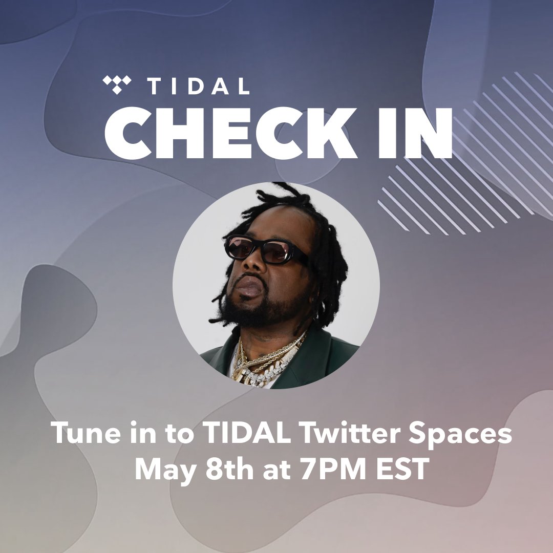TIDAL's tweet photo. New #TIDALCheckIn TONIGHT featuring @ElliottWilson @WHOISCONWAY @ImmortalJuan and special guests π 7pm ET. Don't miss.
Right here on Twitter Spaces. https://t.co/rJ3ohSJ5E1 https://t.co/F22ew4ecUP