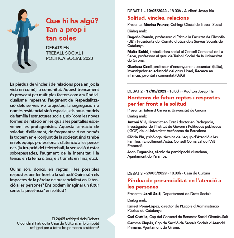 DebatsSocial's tweet photo. Recordeu! Aquest dimecres iniciem els #DebatsTreballSocial

Comptarem amb la Begoña Roman, @MaiteBoldu, @GianlucaCoeli, i la Mònica Franco del @treballsocial1 

Últimes hores per fer inscripcions!
https://t.co/f1W9K54xtu https://t.co/YJpcUU6USE