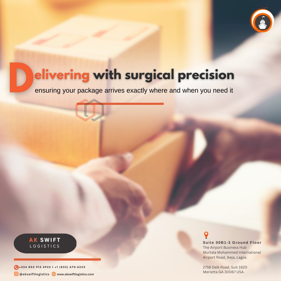 Akswift247's tweet photo. From pick up to drop off, our logistics team delivers with surgical precision to ensure your package arrives on time and in perfect condition! 🚚💨 #surgicallogistics #deliveryprecision #logisticsolutions
| Mr. Peter Obi | Supreme Court | Opay | Abuja | Tinubu | Pastor Adeboye | https://t.co/NFv9zlpq74