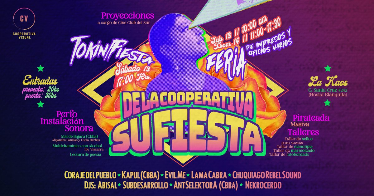 Les invitamos a festejar nuestro primer añito. Feria/Tokín/Fiesta/Preste, este Sabado 13 y Domingo 14 en #LaKaos (SantaCruz #242)