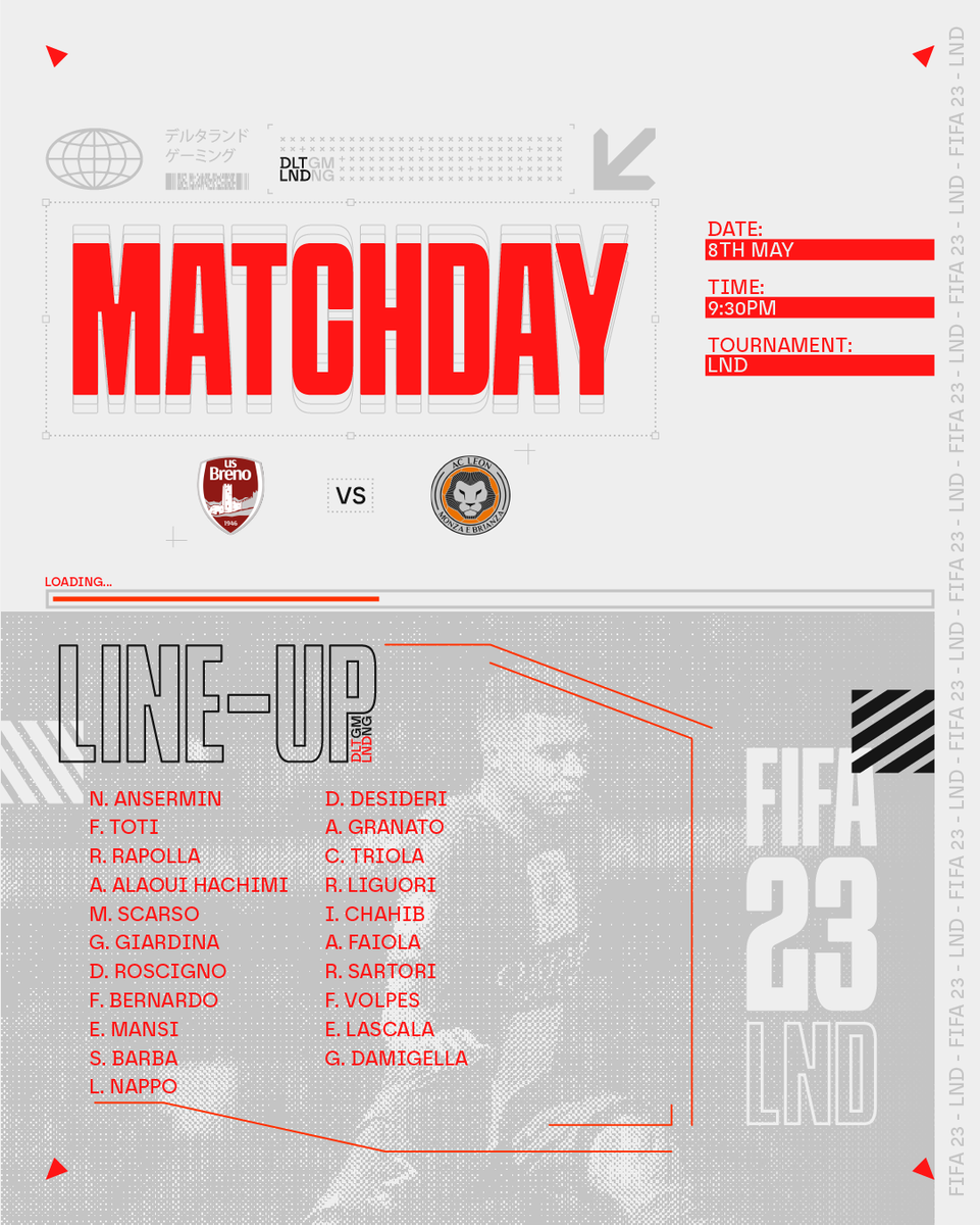 DELTALANDGaming's tweet photo. MATCHDAY 💥

🏆 | @LNDEsport1

🎮 | #usbreno

  ⚔ | #Leon

Live Twitch 👾

#DLT
#dltwin
#fifa23
#FIFA22
#ESerieD
#proplayer
#proclub https://t.co/jwM3JXxOEl