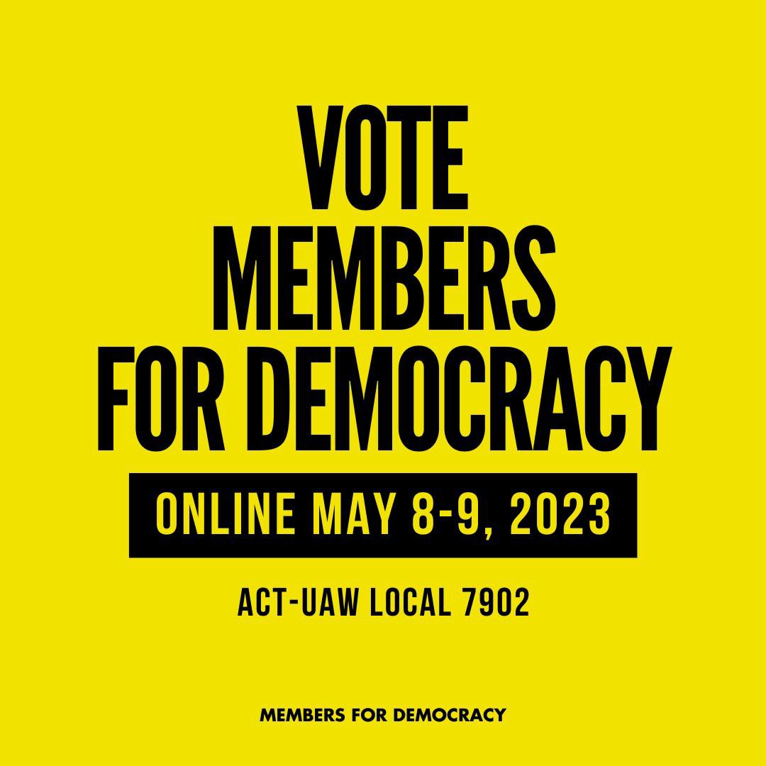 leesean's tweet photo. Today and tomorrow (May 8-9) are voting days for @UAW7902 members at NYU &amp; The New School. I voted for Marie Buck, @RossBarkan, and @jgwz on the Members for Democracy slate and I encourage you to do the same. https://t.co/zrMypTM2yS