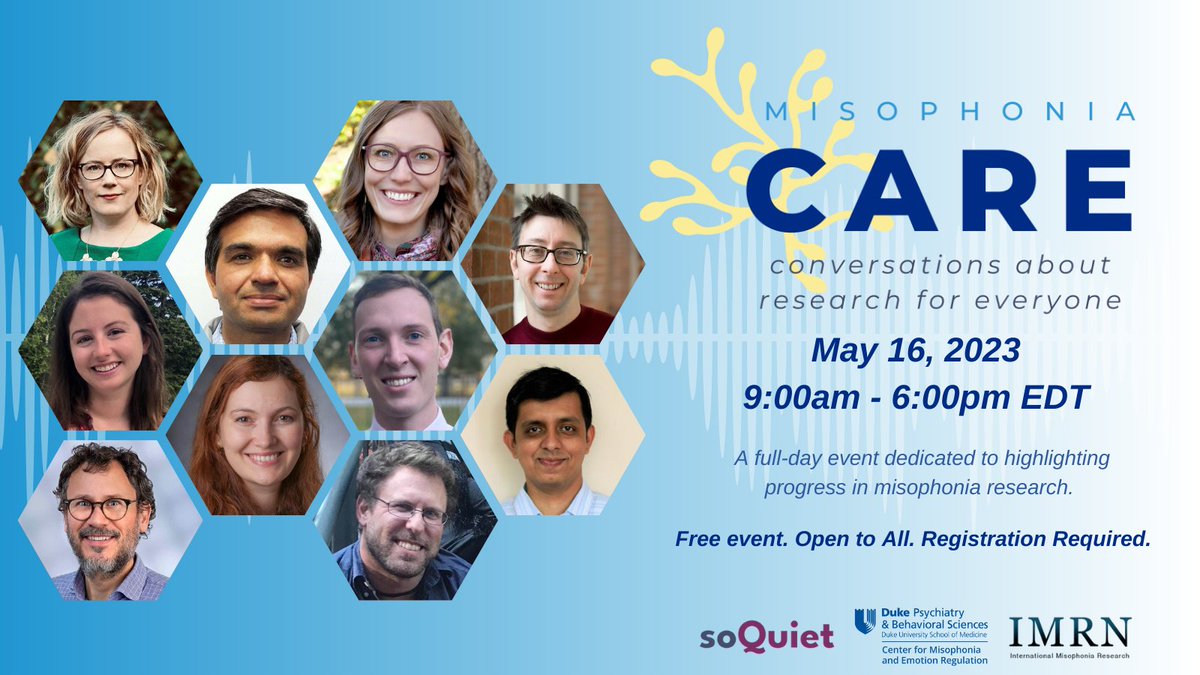 MisoMatch's tweet photo. Register for this incredible free #misophonia event to hear researchers present their latest results. Translation into 27 languages‼️ @DukePsychiatry @drjanegregory @jenniferjobrout @SoQuietOrg  #CAREforMisophonia #misophonie #misofoni #mizofoni #mizofonia #misophoniaawareness https://t.co/Rm8AH2pF6o
