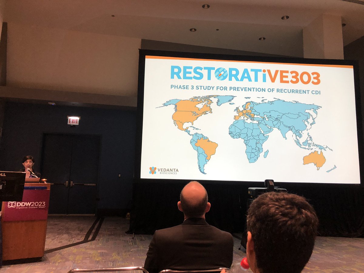 Rajita Menon @themissingmenon did an excellent job presenting @VedantaBio’s work on dose-exposure and exposure-response relationships in the Phase 2 CONSORTIUM study of VE303 for prevention of rCDI #DDW2023