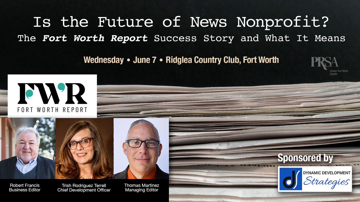 Two years ago, the founders of <a href="/FortWorthReport/">Fort Worth Report</a> made a big bet: That the community not only needed more local news coverage, but that it would support it. Join us June 7 to learn what made the nonprofit successful and what it means for the future of news! bit.ly/3pkcyaU