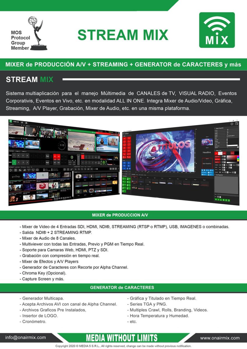 CastelBroadcast's tweet photo. Te invitamos a conocer Stream Mix. 

Stream Mix, es un sistema integrado multiaplicación para el manejo Multimedia de TV, VISUAL RADIO, EVENTOS SOCIALES, CORPORATIVO, entre otros. 

Conoce más de este software en nuestro sitio web https://t.co/APRDCyox0C https://t.co/rjOEzYcb8M