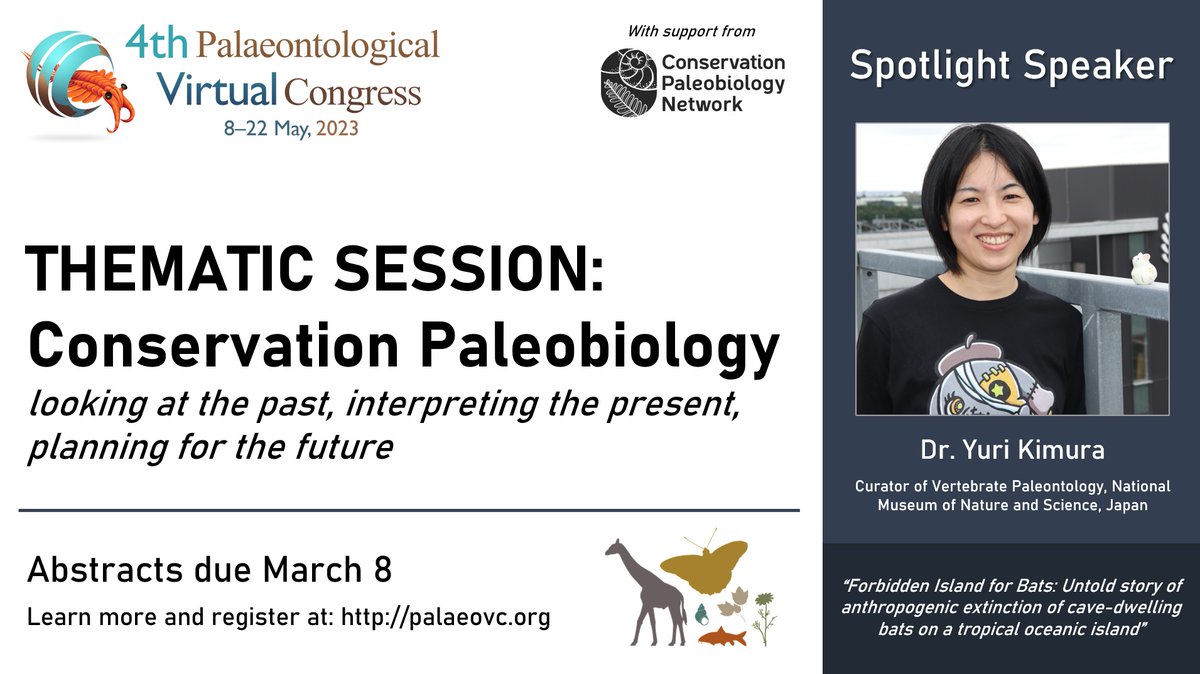 Erin Dillon (@erinmdillon) on Twitter photo #4thpalaeovc is now starting tomorrow! Be sure to tune into our #conservation #paleobiology session. We'll hear from 20 speakers, including our spotlight speaker <a href="/micropaleov/">Yuri Kimura</a>, who will dazzle you with their work. Presentations will be available to view throughout the congress. #4thpalaeovc is now starting tomorrow! Be sure to tune into our #conservation #paleobiology session. We'll hear from 20 speakers, including our spotlight speaker <a href="/micropaleov/">Yuri Kimura</a>, who will dazzle you with their work. Presentations will be available to view throughout the congress.