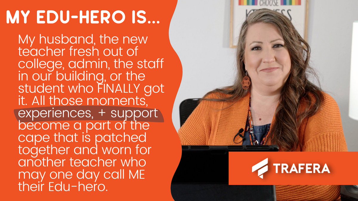 TraferaOfficial's tweet photo. Who is my #EduHero? Anyone who has walked this EDU-journey with me could truly be considered my hero. 🦸‍♀️

Whether they were in #K12 education or not, they played a role. They all pushed me to be who I am now + who I continue to be.
#TeacherAppreciationWeek #EduTwitter https://t.co/ul3xZNpTic