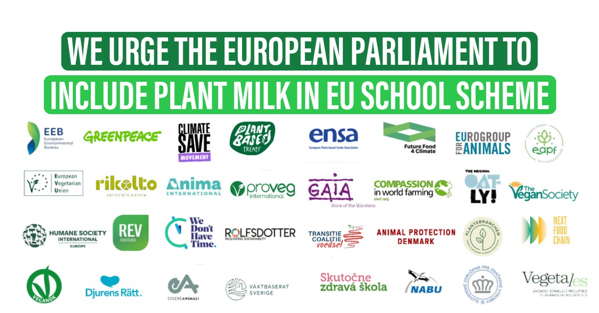 ProVeg_Int's tweet photo. Today, the @Europarl_EN is discussing the #EUSchoolScheme. With an alliance of 33 NGO's &amp; industry associations, we call on MEPs to include #PlantBasedMilk alternatives as an essential step for sustainability and inclusion among school children!➡️https://t.co/P3lRduIgqC https://t.co/leGrhjYDCB