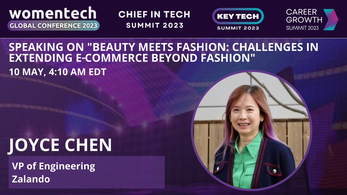 WomenTechNet's tweet photo. ⏭ NEXT UP: Joyce Chen, VP of Engineering at @Zalando - “Beauty Meets Fashion: Challenges in Extending E-Commerce beyond Fashion”
🚀Join now: https://t.co/U4jvG4ycSV
#WTGC2023 #womenintech #inspiration #chiefintech #vp #live #successfulwomen #fashion
#ecommercebusiness https://t.co/tqZgex3QTd