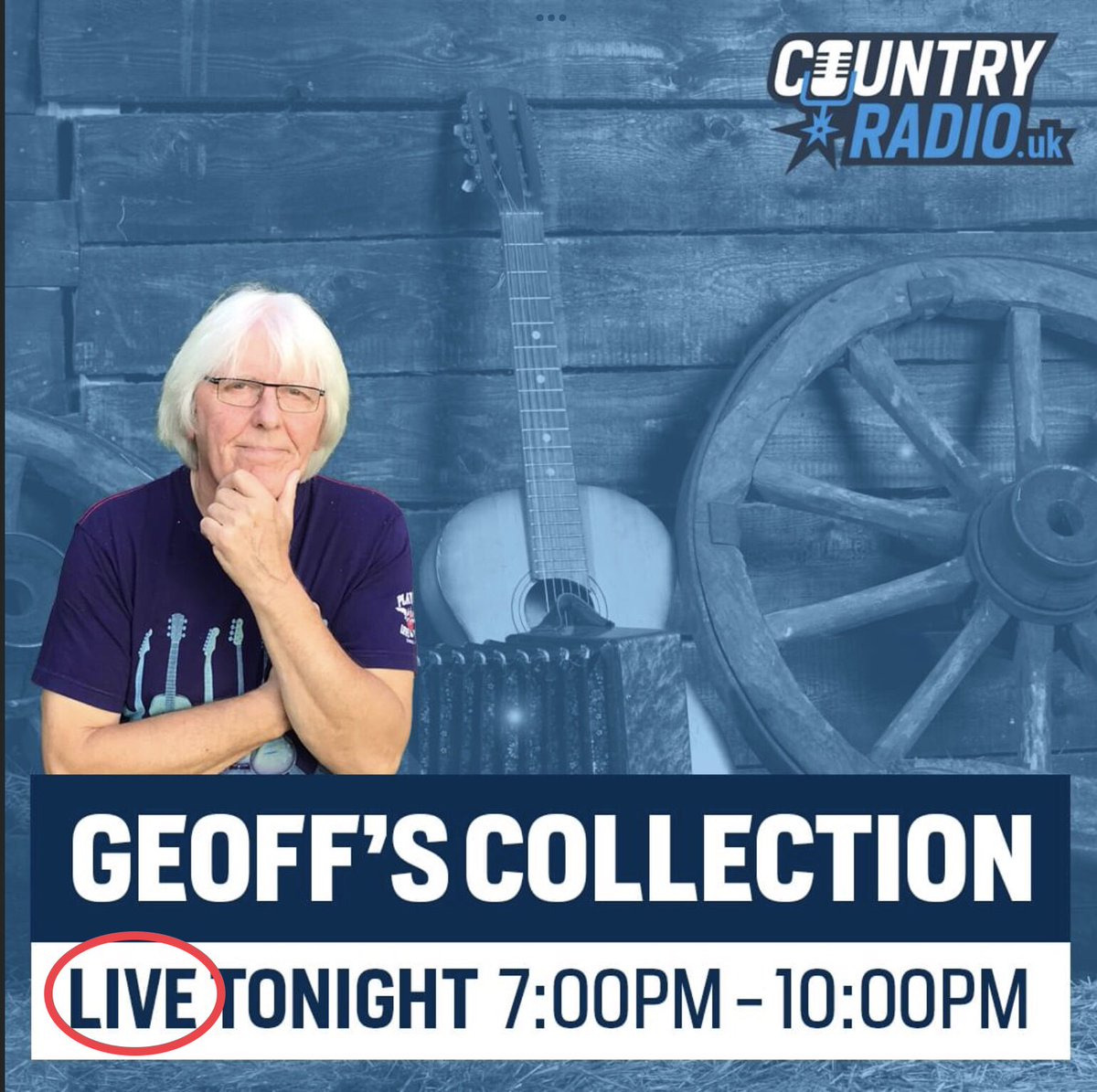 Just a quick reminder, that although I didn’t do a 60s show last night,  I am doing the country show this evening, at 7 o’clock on countryradio.uk  or countryradio.uk/live