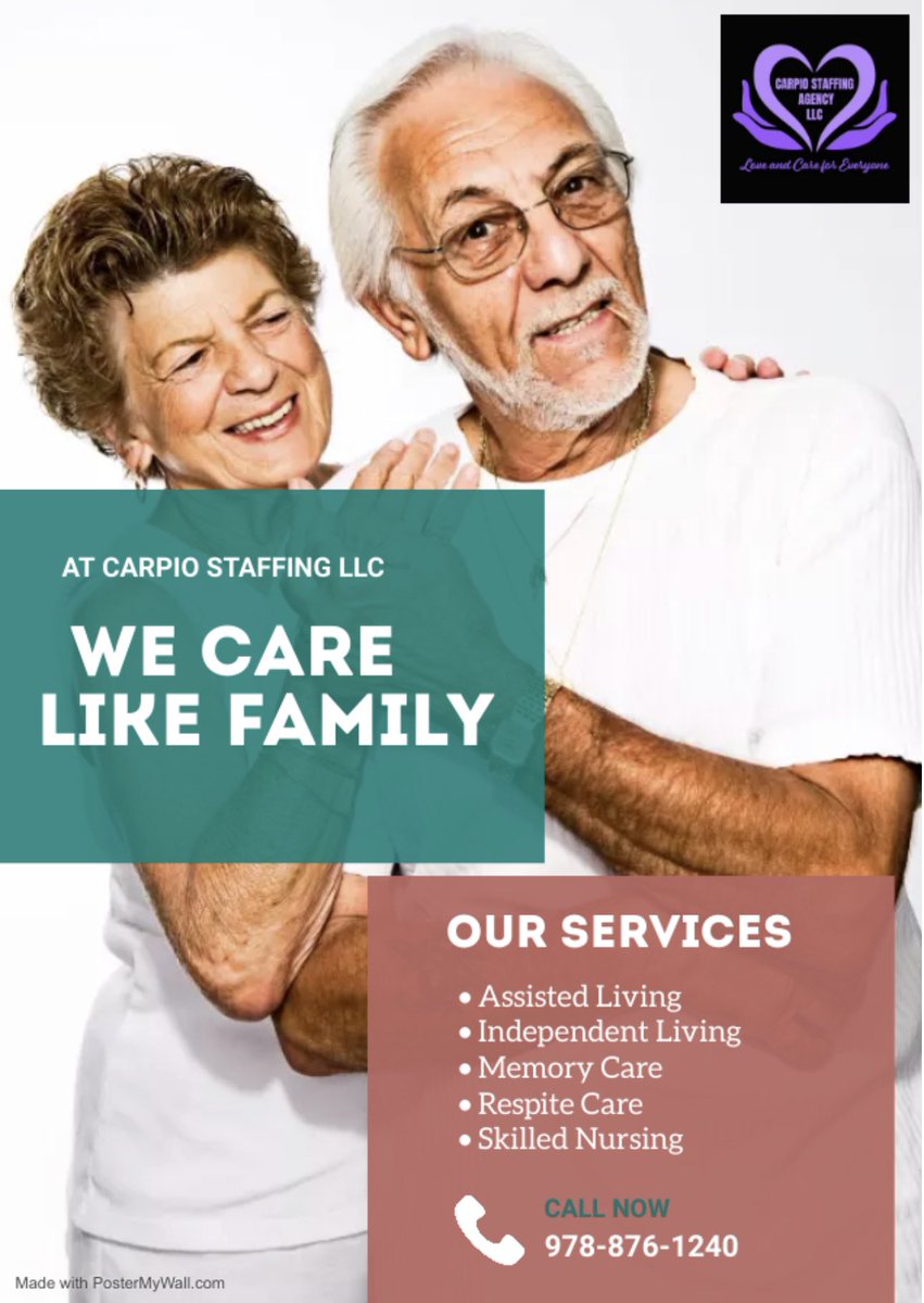 Are you looking for a reliable care provider for yourself or a loved one, please contact us. 

#LawrenceMA
#lawrencemassachusetts
#Massachusetts
#staffing
#methuenma
#methuen
#haverhill
#haverhillma
#andover
#mapoli
#nursingagency
 #MerrimackValley
#MAbusiness
#lowell