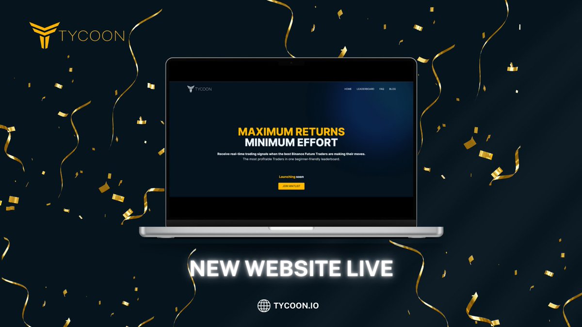 tycoon's tweet photo. 🎉 The wait is over! We're thrilled to announce that our new website is finally live! 

Check it out at https://t.co/gwDRTrCl43  and join the waitlist for our upcoming platform launch! Be the first to experience our innovative platform and get an exclusive deal on Launch Day!

Visit https://t.co/gwDRTrCl43 to get started right away. Do not miss out on this, as the list will fill up quickly.

#TycoonSignals #TycoonLaunch #WaitlistOpen