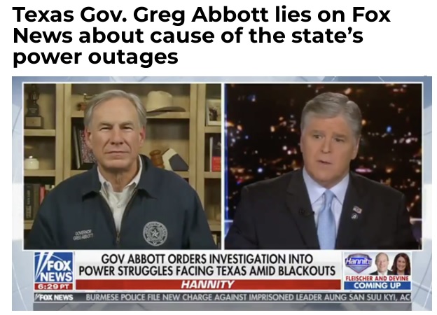 BrettAlex's tweet photo. @bobcesca_go Hey, as a Texan, I say let's have a contest to find things Abbott said there were NOT lies.

In 2020 he lied about his macho reaction to getting Covid, &amp; during the 2021 winter storm, he lied and blamed power outages on renewables when they were they only things still working! https://t.co/EeJzozqmX6