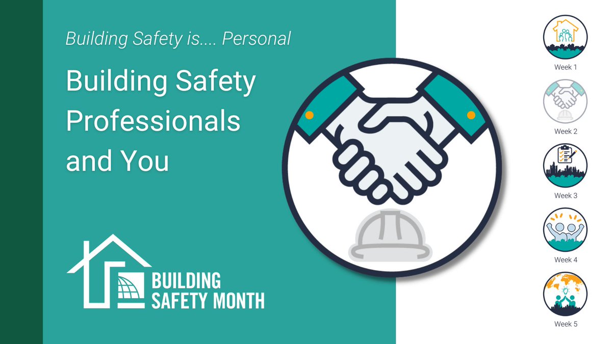 🦺 #BuildingSafetyMonth2023 continues, and the theme for Week 2 explores how building safety professionals impact our everyday lives at home or at work! Learn more about what building safety professionals do, and when to call them, here: bit.ly/3lsBAmF #BuildingSafety365