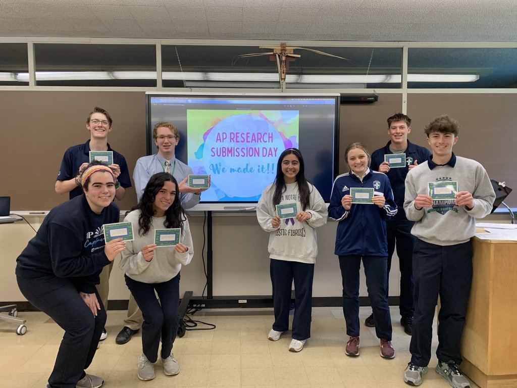 Last week, students in AP Research submitted their 5,000-word research papers to College Board and were given an individualized APA citation to commemorate their achievements.