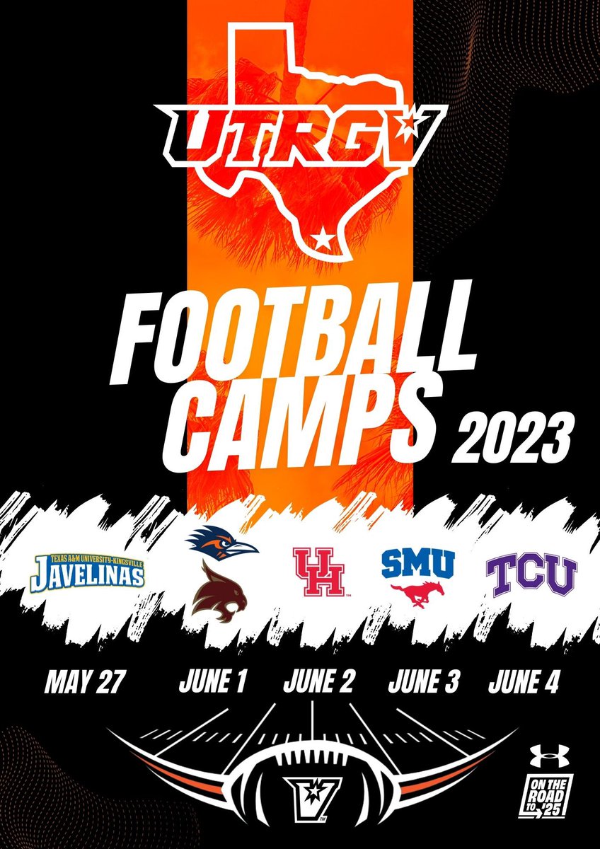 Travis Bush (@coachtbush) on Twitter photo Our <a href="/UTRGVFootball/">UTRGV Football</a> staff will be at the following camps this summer starting in Edinburg on the 27th.
<a href="/UTRGV_FBRecruit/">UTRGV_FBRecruiting</a> βπΌ Our <a href="/UTRGVFootball/">UTRGV Football</a> staff will be at the following camps this summer starting in Edinburg on the 27th.
<a href="/UTRGV_FBRecruit/">UTRGV_FBRecruiting</a> βπΌ