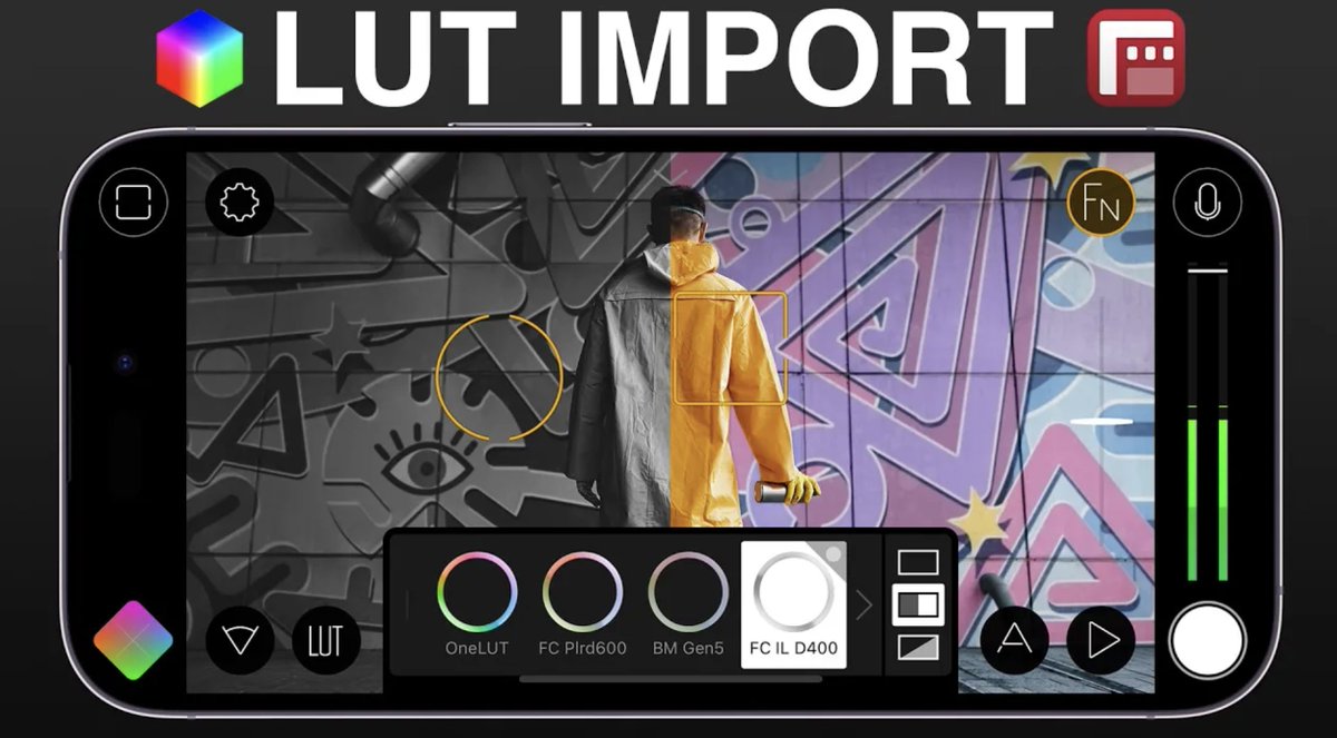 FilmicPro's tweet photo. Version 7.4 of #FilmicPro brings another first for professional video on mobile: full support for LUT import! 

You can now import .cube LUT files into Filmic Pro and apply them in the preview OR burn them into the final recording. 

Learn more: https://t.co/CJEqv5bbzH https://t.co/Ntd22eeQnA