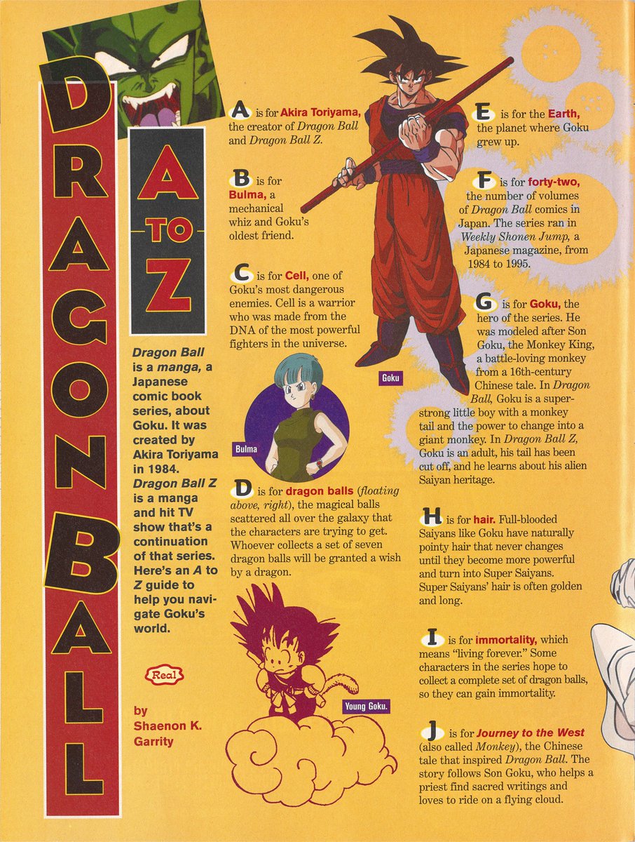 NickMagProject's tweet photo. Dragon Ball A-to-Z
#GokuDay

(From Nickelodeon Magazine #110 - April 2005 https://t.co/nqbJt7qmZc