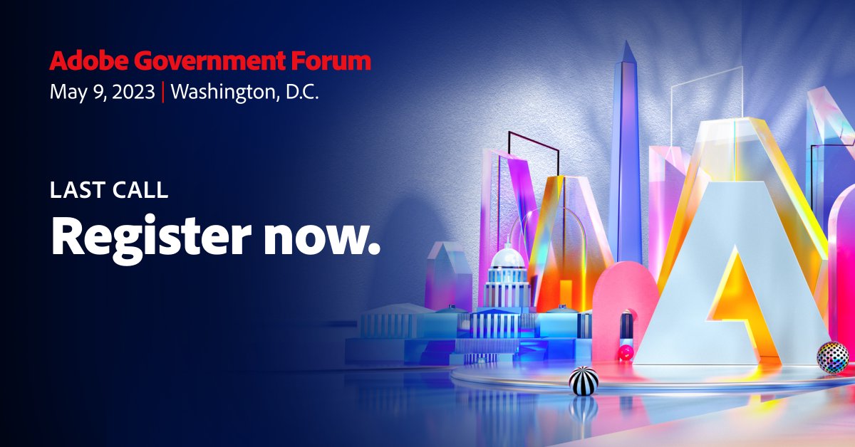 AdobeExpCloud: Don’t wait — it’s your last chance to register for #AdobeGovForum. Get inspired by industry leaders and discover what it takes to transform employee and constituent experiences today and tomorrow. bit.ly/42fNKPW