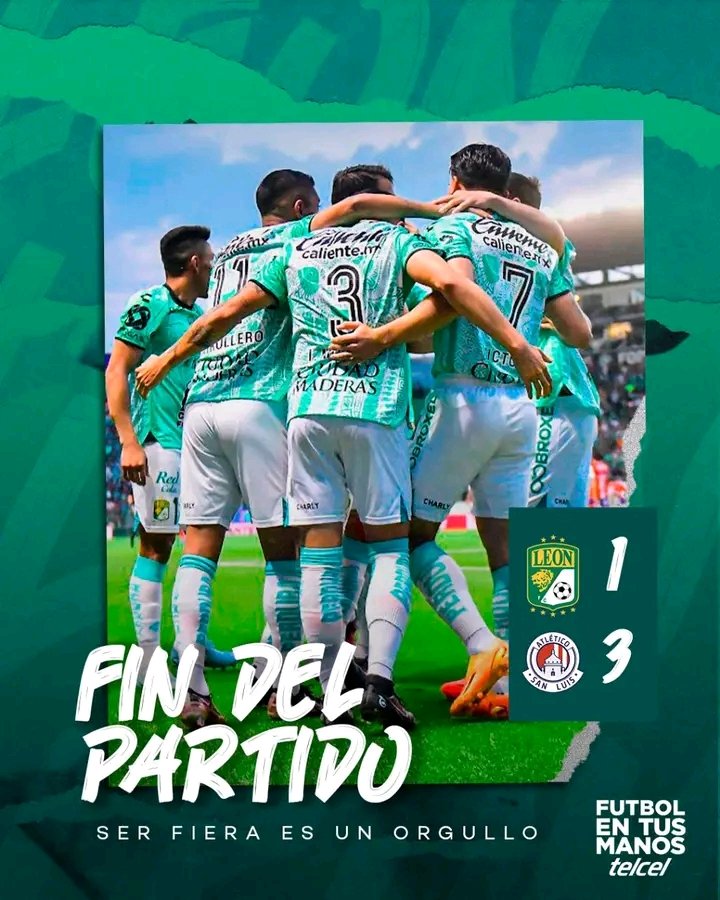LEÓN PIERDE EN RECLASIFICACIÓN | #PonteFiera😎⚽🦁🇲🇽 

El equipo de la Fiera fue eliminado ayer por el Atlético de San Luis al caer 3-1 en el Estadio León. 

A León ya sólo le queda pensar en la Final de la Concachampions. 

#PonteCanchero  #SerFieraEsUnOrgullo  #SanLuis #LigaMX