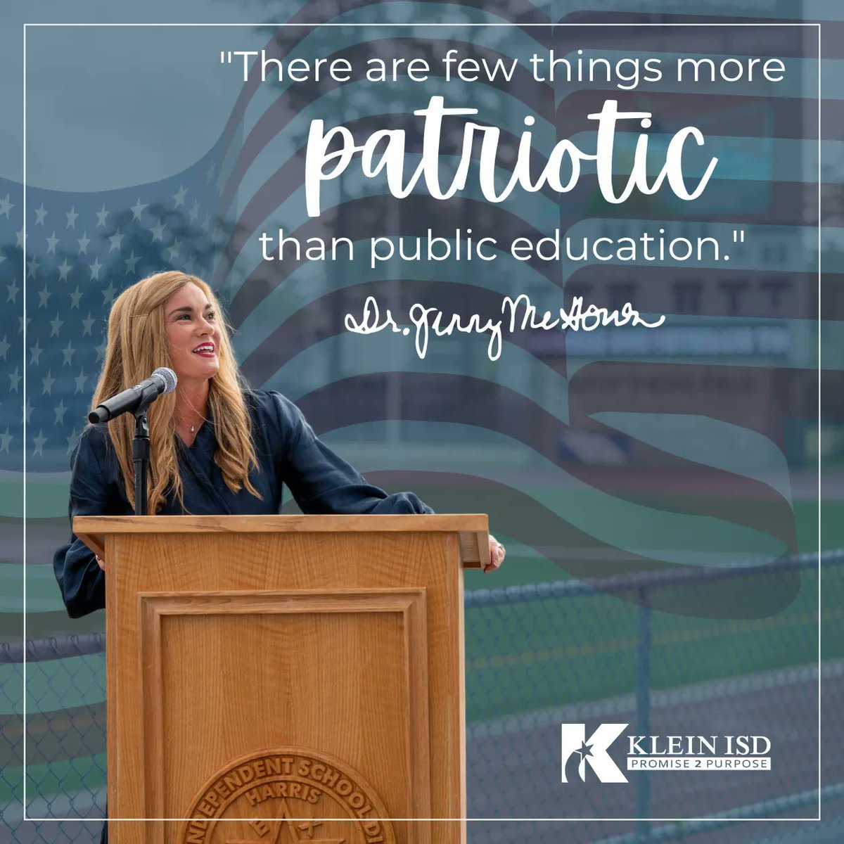 Happy Teacher Appreciation Week, #KleinFamily!

🇺🇸 "Few things are more patriotic than public education.” – Dr. Jenny McGown

Thank you, teachers, for being the patriotic difference-makers in our children’s lives. You shape the future of America. 🍎✨

news.kleinisd.net/?p=20605
