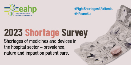 EAHPofficial's tweet photo. Complete the #EAHP Shortages Survey before May 15 to help #FightShortages4Patients! EAHP is looking for feedback from #hospitalpharmacists, #patients, #physicians, #nurses &amp; other #healthcareprofessionals working in the 🏥! https://t.co/ESjau0NWGt… #HPCARE4U https://t.co/M4QsoSFf8Q