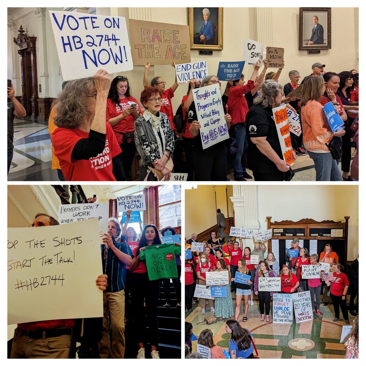 In the wake of yet another mass shooting in Texas, our volunteers have gathered at the Texas statehouse to demand action to end this scourge on our families and communities.

We want a vote on HB 2744 to #RaiseTheAge to purchase and possess firearms from 18 to 21! #TXLege