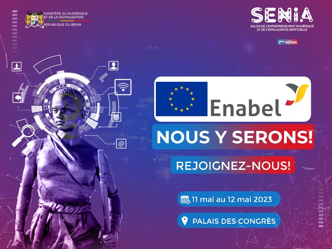 <a href="/Enabel_Belgium/">Enabel</a> est fière d'être partenaire de la 2ème édition du #SENIA organisé par le <a href="/numeriquebenin/">Ministère du Numérique et de la Digitalisation</a>.  Rejoignez-nous du 11 au 12 mai au #Palaisdescongrès #Cotonou pour découvrir les #initiatives et #solutions  #numériques et d’#IA développées par #SAEI avec appui #Digiboost