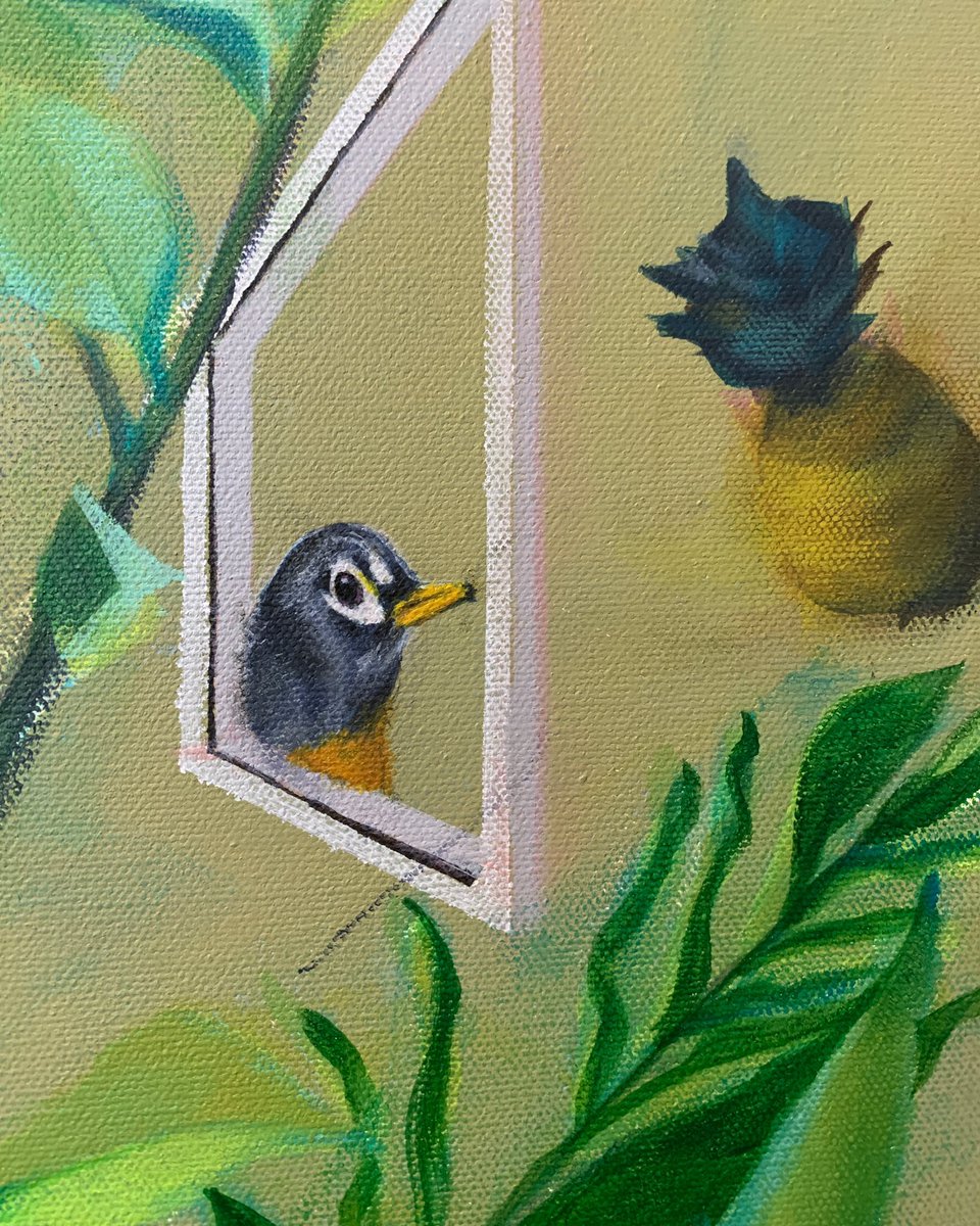 QiuChenFan's tweet photo. share a #wip of my physical painting today. 🎨 you can find me on
instagram @ fanchiochen
robin🐦 and pineapple🍍✨😁
#acrylicpainting #acryliconcanvas #animalwatching #backyardanimals https://t.co/gPl7pwlbWq