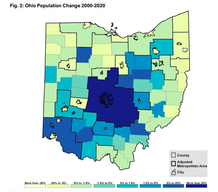 CareerMath's tweet photo. For conversation Monday, we discussed prom, the coronation, incarceration rates, pumped hydro storage, and senior night for the school's baseball team. We also displayed the following map, revealing that our state's population growth is predominantly negative: https://t.co/2oe1itLGoq