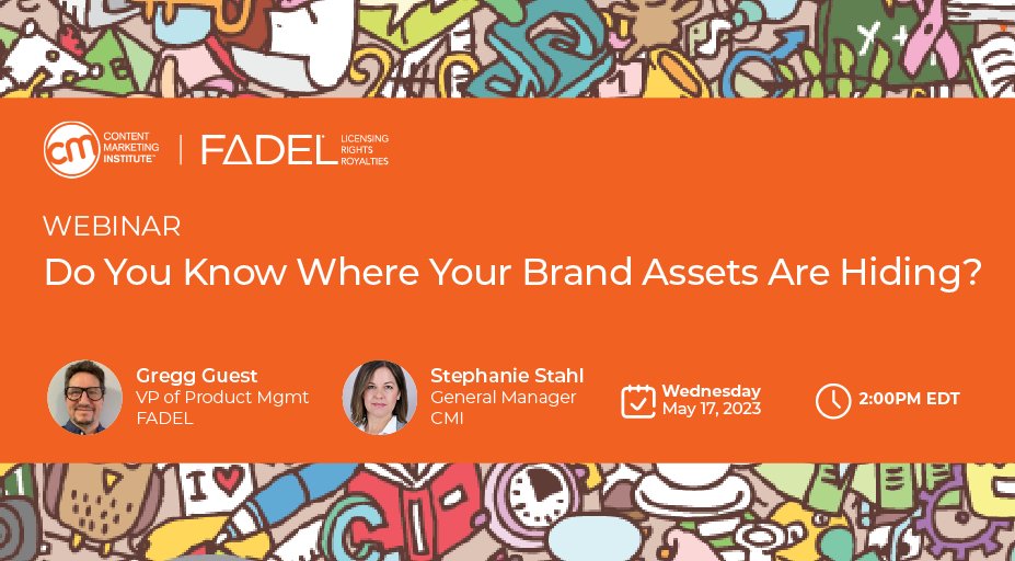 FADEL_IPM's tweet image. Do you know where your #brandassets are hiding? Tune into our webinar with @CMIContent on how automated #ContentTracking &amp;amp; #rightsmanagement help you manage assets post-production. Register today bit.ly/CMI-TrackW