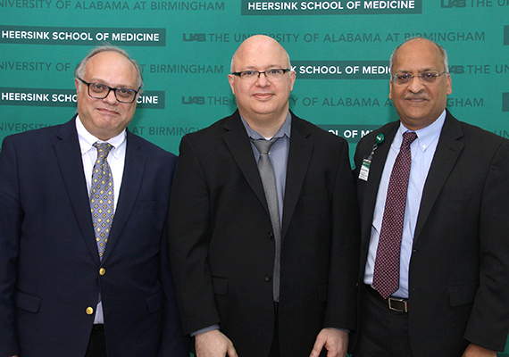 🤗 Cheers to the 6 DOM faculty named to endowed positions at the <a href="/UABHeersink/">UAB Heersink School of Medicine</a> Spring 2023 Endowed Chairs and Professorships reception
<a href="/suryapbhatt/">Surya P Bhatt, MD, MSPH</a> <a href="/End_myeloma/">Luciano J Costa</a> <a href="/BasselElRayesMD/">Bassel El-Rayes, MD</a> Amit Gaggar @ReneeHeffron and Mike Mugavero
CC: <a href="/anupamuab/">Anupam Agarwal</a> <a href="/UABPulmonary/">UAB Pulmonary</a> <a href="/UAB_ID/">UAB Infectious Diseases Division</a> <a href="/realmdransfield/">Mark Dransfield</a>