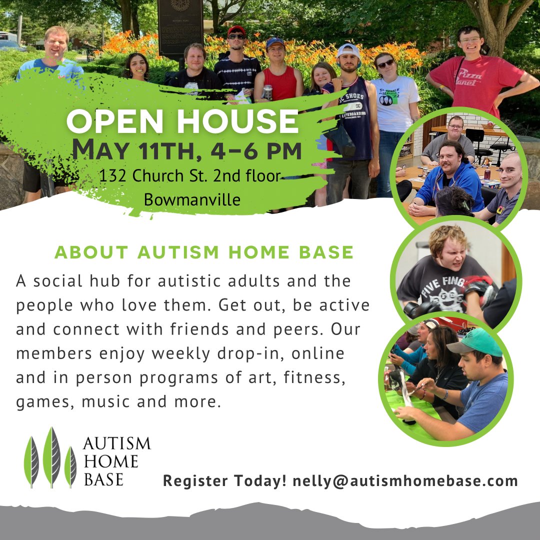 Grow your Neurodivergent Network! Come visit our Autism Hub in Bowmanville this Thursday and learn more about our local, outreach and virtual program options. RSVP to Nelly@autismhomebase.com or 905-419-7900
#autismafter18 #friendshipstartshere #openhouse #AHB
