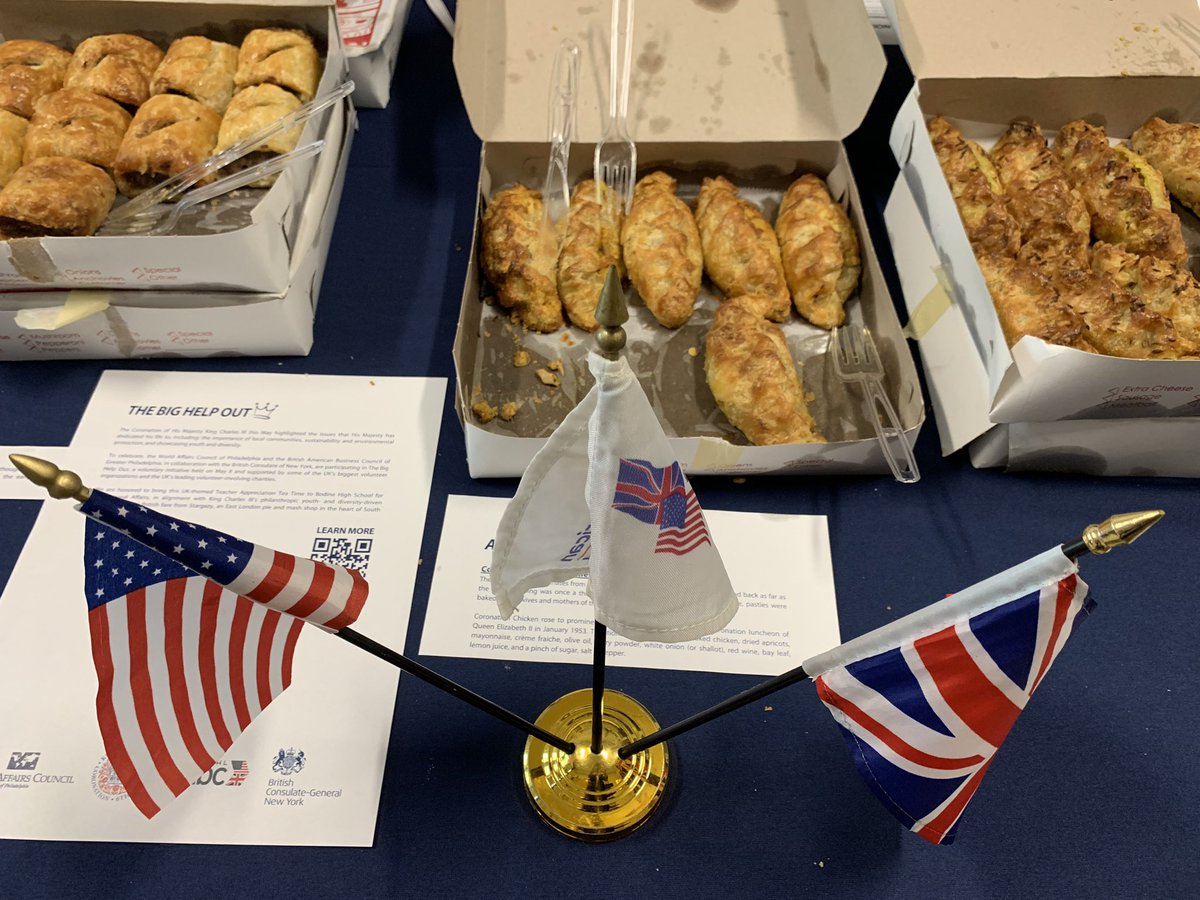 volunteering as part the @TheBigHelpOut23 for @UKinNewYork's #Coronation activities with a Teacher Appreciation Week lunch @BodineHS thanks to @wacphila and @BABC_PHL with food from @StargazyPhilly