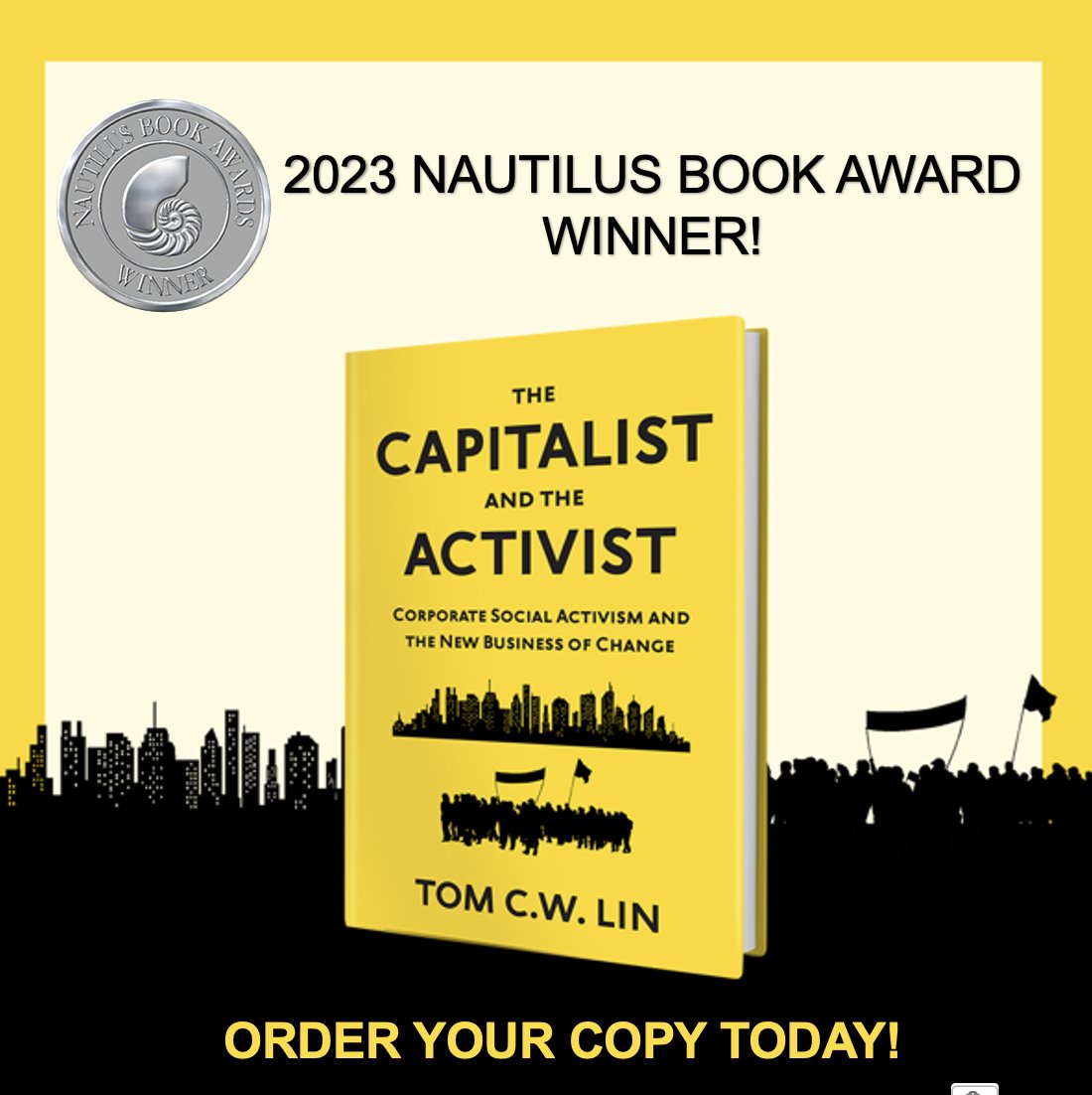 TempleLaw's tweet photo. Congratulations to Prof. @TomCWLin, author of The Capitalist and the Activist, winner of a 2023 Nautilus Book Award as one of the best social justice books of the year.  https://t.co/afisodXPEt https://t.co/LjbNHt2K5G