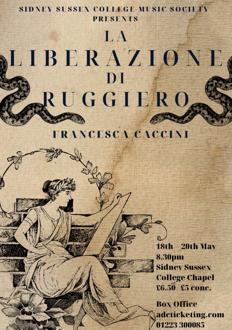 Our Easter Term Opera is next week! We are proud to present La Liberazione di Ruggiero, the first opera composed by a woman 😮💪🏼 ticket link in our bio! #francescacaccini #femalecomposers #opera #cambridge