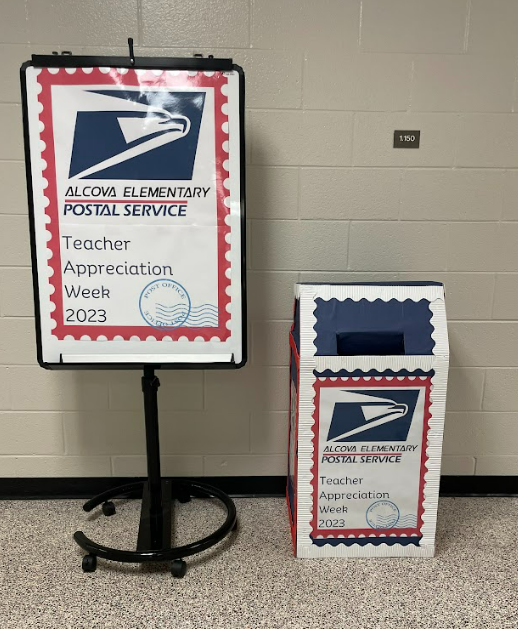 AlcovaES's tweet photo. Parents! The Alcova Post Office will be open each morning this week for your child to send their letters for Teacher Appreciation Week. https://t.co/2HknvJYxz6