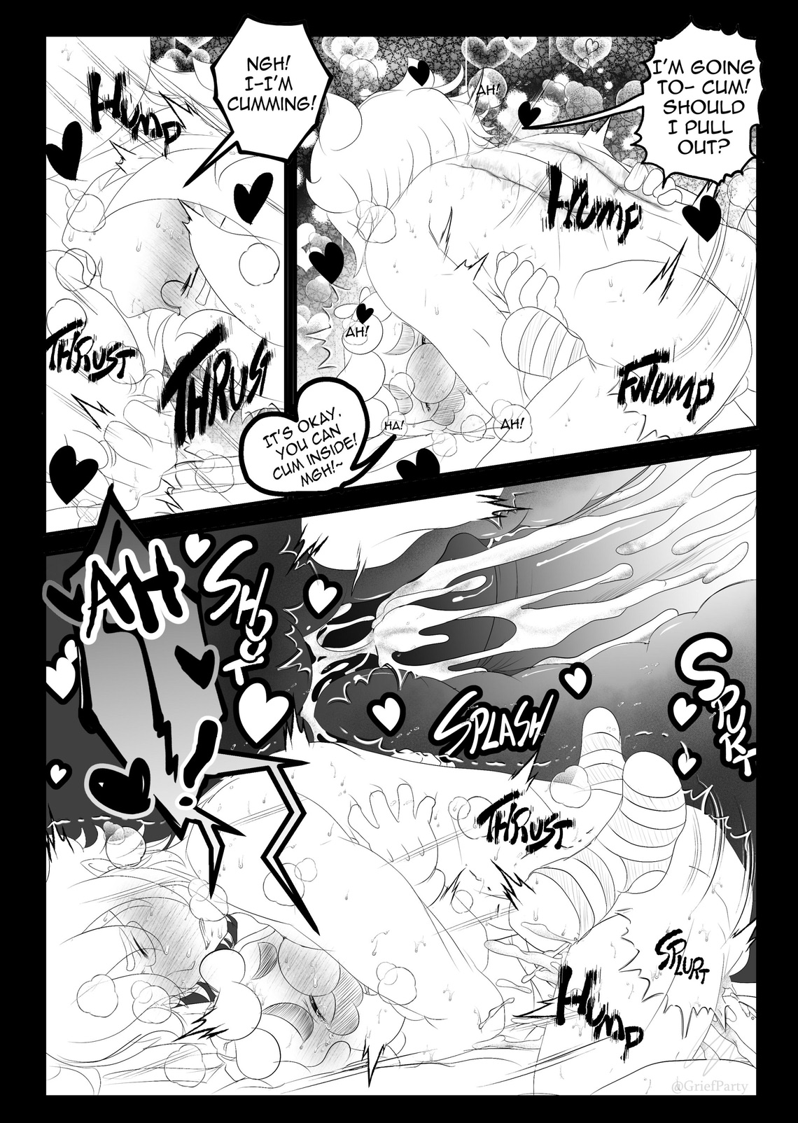 GriefParty 🔞 on X: Riba(Original Character) x Mario, size difference,  smaller sub, bigger dom, BL, love and fluff, married couple, NSFW, comic,  text, experienced x virgin, creampie, internal, Resist Route First Time