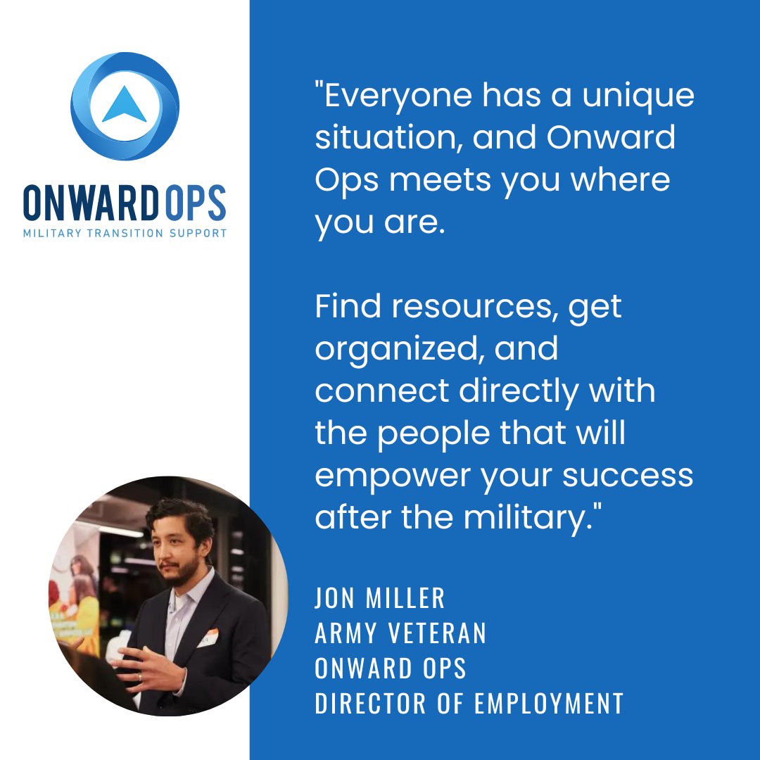 Onward Ops is a platform that tailors resources to meet the needs of individuals transitioning from military service. It offers personalized support and organizational tools to help individuals succeed in their post-military careers. #onwardops #etssponsorship