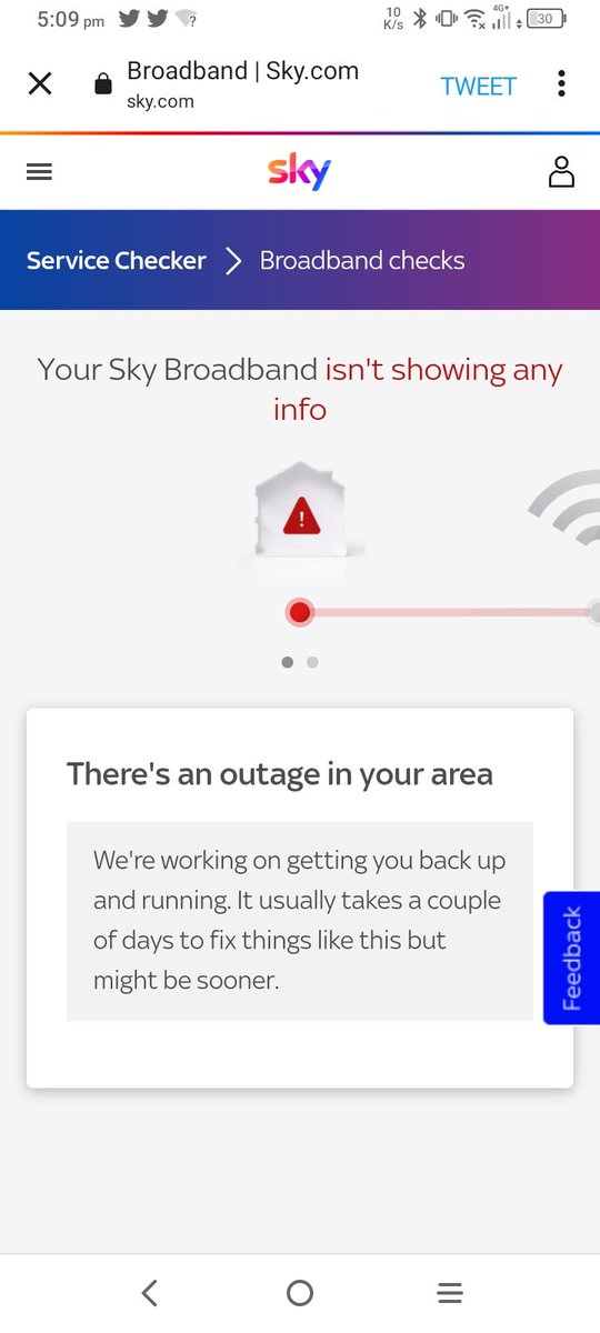 john_chubbs's tweet photo. @SkyHelpTeam Hi Laura I have just done the test and it is showing an outage in our area https://t.co/fDCI0pqB85