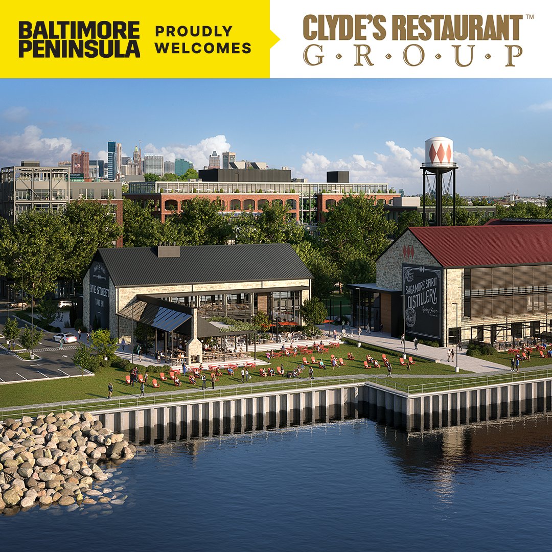 Balt_Peninsula's tweet photo. Exciting news for Baltimore foodies! @Clydes Restaurant Group is coming to Baltimore Peninsula with plans to open Rye Street Tavern in early 2024. The versatile menu and waterfront views make it the perfect spot for casual dining and business entertaining. Stay tuned for updates! https://t.co/qgxicbams8